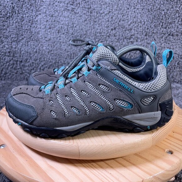 Merrell Crosslander 2 Hiking Shoe Womens Sz 9.5 Gray Suede Outdoor Trail Sneaker - Picture 1 of 7